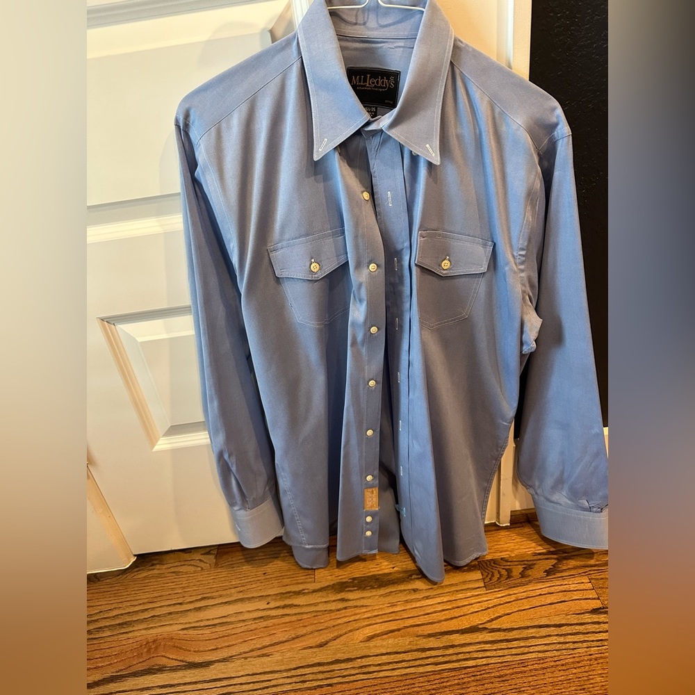 M.L Leddy’s Blue Button Down Shirt